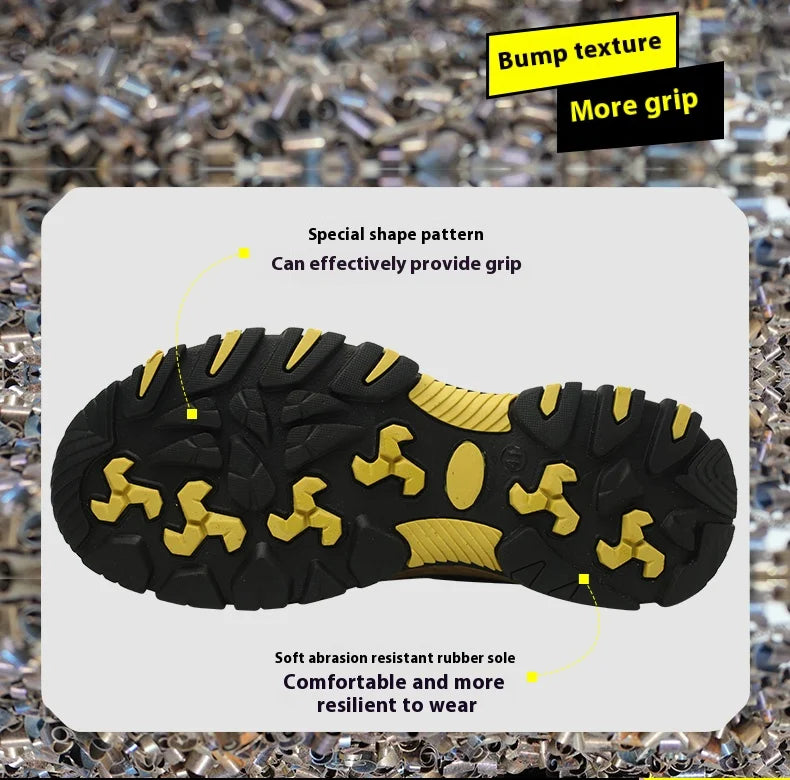 Waterproof Leather Indestructible Mens Outdoor Military Boots Anti-smash Anti-puncture Industrial Shoes