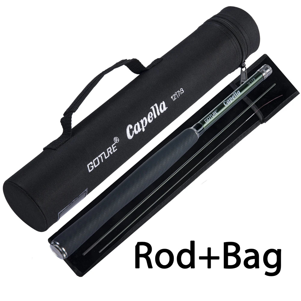 Goture Tenkara Fly Fishing Rod Combo 3.6m Ultralight Carbon Fiber Rod with Line Lure Clipper Portable  Rod Set