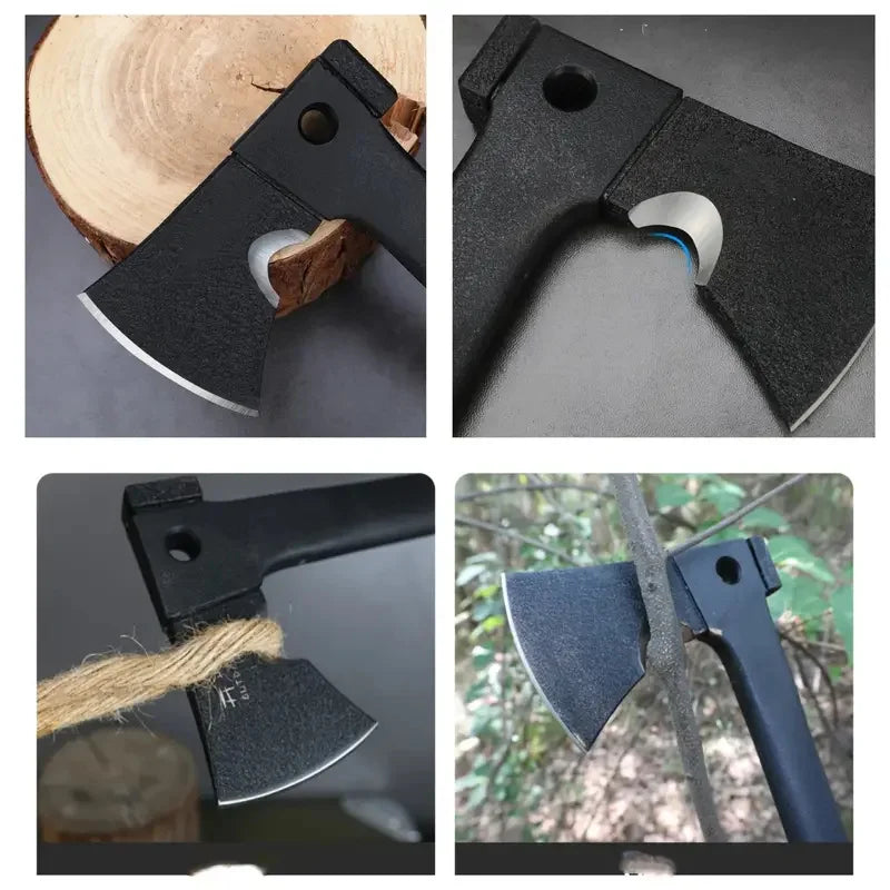 Ultimate Outdoor Survival Axe with Fire Starter - Multi-Use Tactical Camping Tool for Hiking, Tree Cutting,