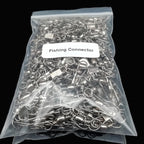 50Pcs Fishing Connector Swivels Interlock Pin Bearing Rolling Swivel Snap Swivel Fishhook  FishingLure