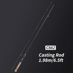 ROLLFISH Ultra Light Carbon Fiber Spinning & Casting Fishing Rod, UL Power Freshwater for Trout Bass with Sensitive Tip