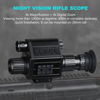 Megaorei Digital Night Vision Monocular HD 1080P Infrared Night Vision Scope1X-4X Hunting Riflescope with Camera 940nm IR