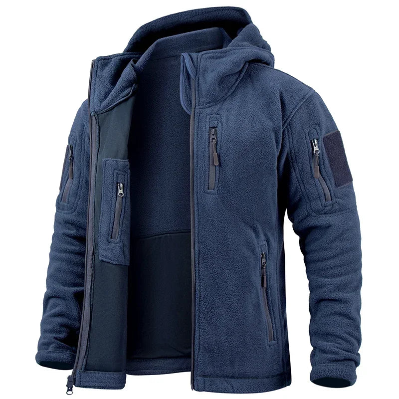 Men's Hunting Full Zip Multi-Pockets Fleece Jacket