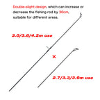 BIUTIFU 2Tips  Fishing Rod 3.5lb 7Sections 4.2/3.6/3.0m 30t Carbon Fiber  Throwing 60-150m Shore Casting Spinning Pole
