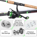 Sougayilang 3.0m Carp Fishing Combo L M H Power Feeder Rod and Spinning Reel with Free 500m Nylon Line Full Kit