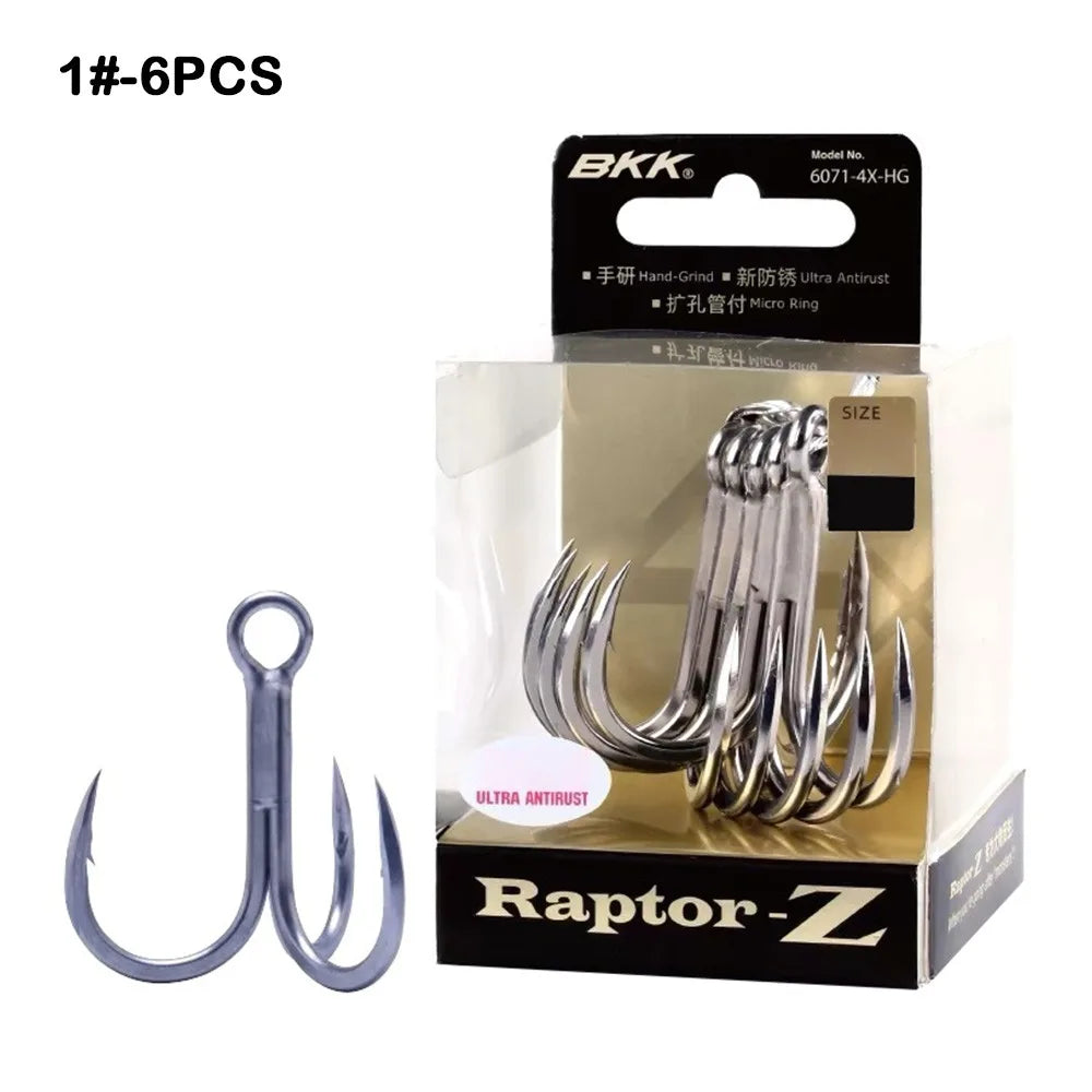 5/6/7/8PCS 4X Intensify Anti-rust  Super Sharp Fishhooks Treble Fishing Hooks  High Carbon Steel Matte  Hooks Fishing Tackle