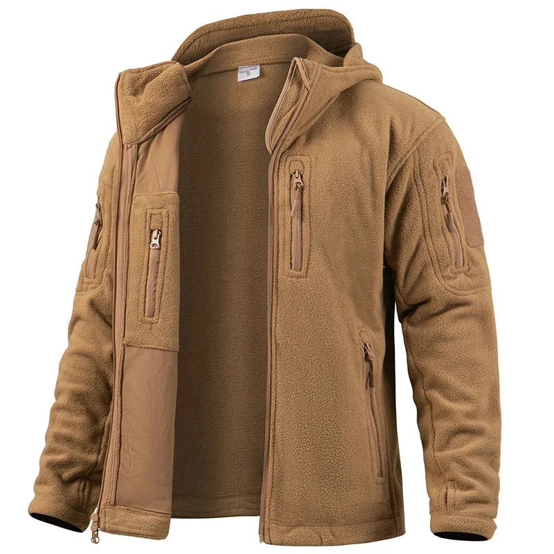 Men's Hunting Full Zip Multi-Pockets Fleece Jacket