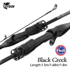 LEYDUN Black Creek Fishing Rod 2 Section Spinning Casting 1.5/1.68/1.8m Travel Rod Baitcasting Ultralight Carbon Fiber Rod