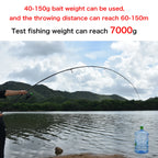 BIUTIFU 2Tips  Fishing Rod 3.5lb 7Sections 4.2/3.6/3.0m 30t Carbon Fiber  Throwing 60-150m Shore Casting Spinning Pole