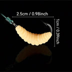 Rubber Maggots Fishing Bait Set with Hooks - Versatile Grub Lures for Bass,Trout,Crappie,Bluegill,Ideal for Freshwater Fishing