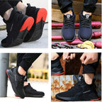 SUADEX Men Work Safety Shoes Steel Toe Cap Anti-Smashing Puncture Proof  Non-Slip Breathable Work Shoes