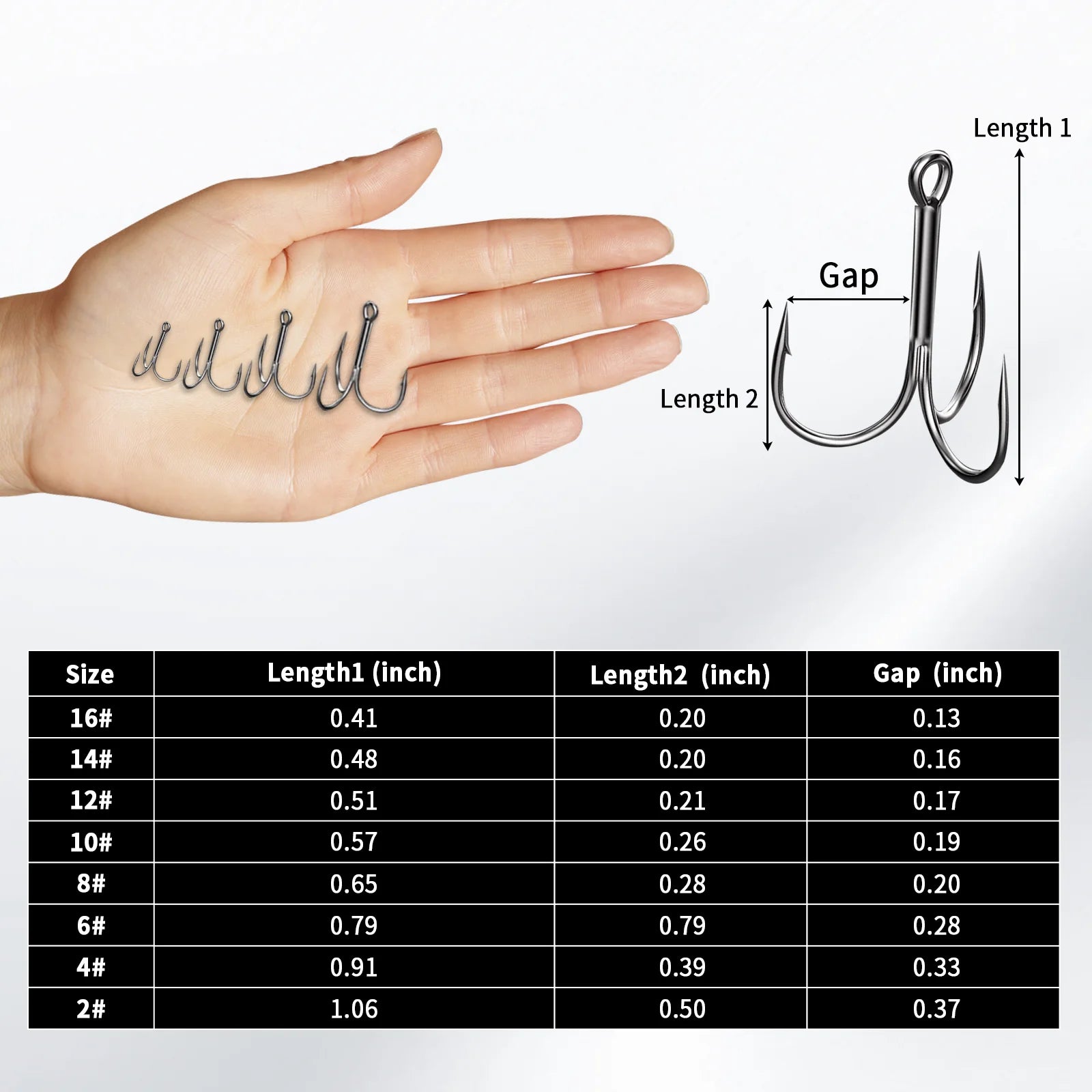 9KM Fishing Treble Hooks High Carbon Steel Brabed Triple Hook Fishing Hooks on Hard Lures Saltwater Fishing