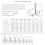 5/6/7/8PCS 4X Intensify Anti-rust  Super Sharp Fishhooks Treble Fishing Hooks  High Carbon Steel Matte  Hooks Fishing Tackle