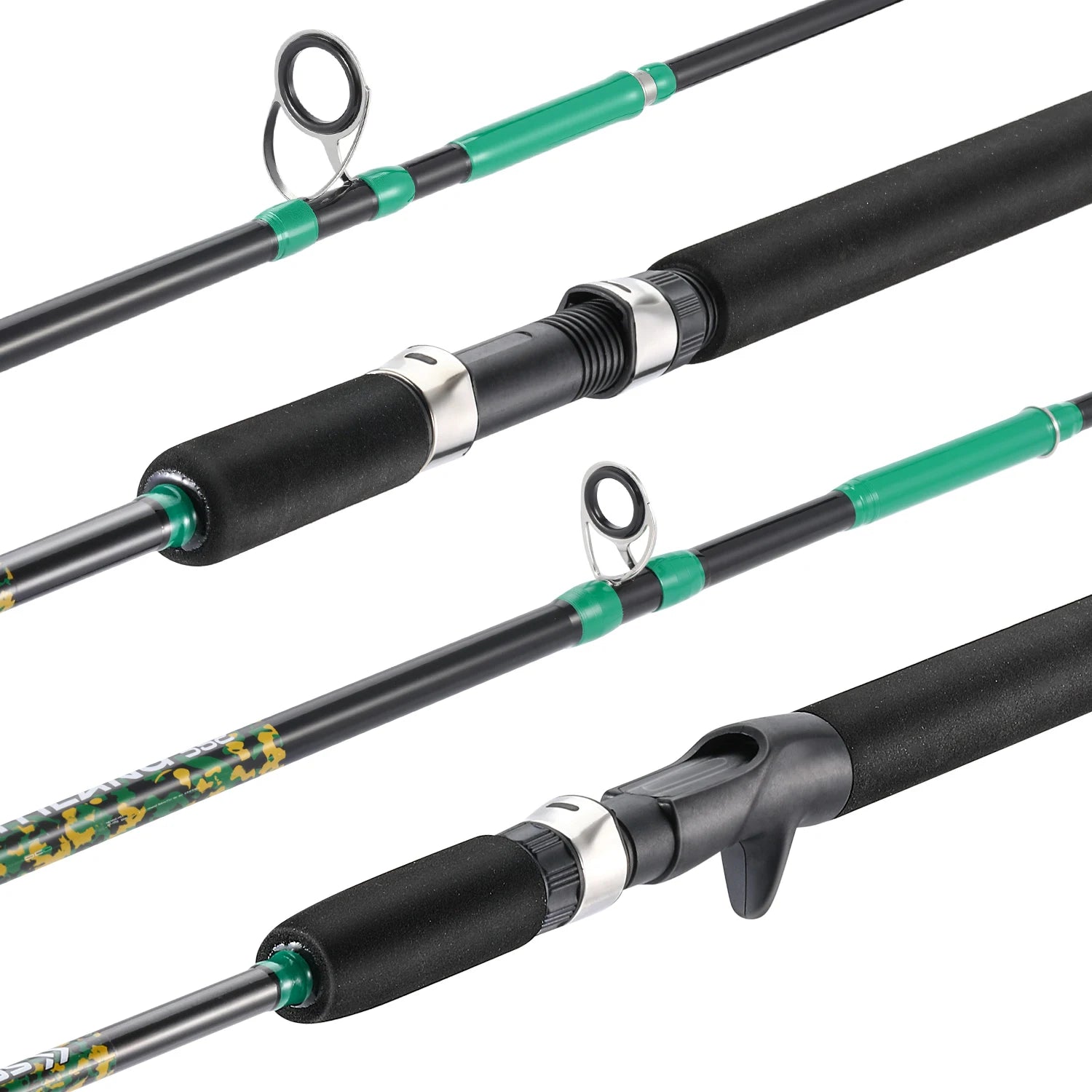 Sougayilang 2section Baitcasting Fishing Rod Carbon Fiber Fishing Pole 1.65m Spinning Rod EVA Handle Grip Bass Freshwater
