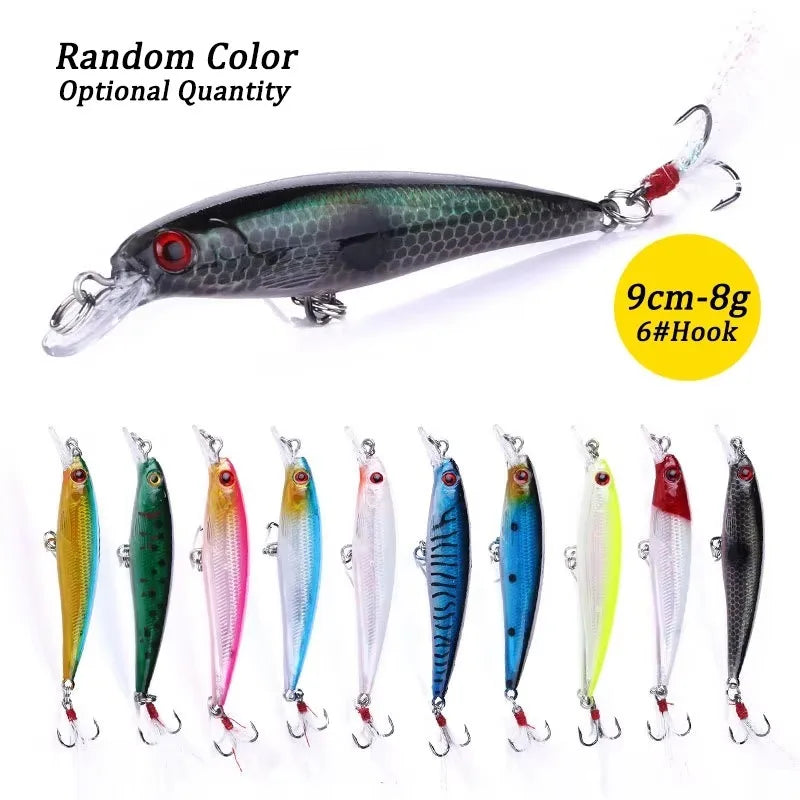 Fishing Lures Set Crankbait Tackle Hard Bait Kit Artificial Minnow Popper Pencil Swing Swimbait Wobblers