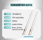 Fishing Fame - Chixi Fourth Generation - Fuji Guide Ring Ultralight Micro Bait Rod Super Soft UL Adjustment, Stream Lure Rod.