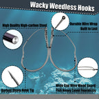 25-100Pcs Weedless Drop Shot Hooks Wacky Rig Worm Hook Sea Bass Fishing Tackle for Soft Lure