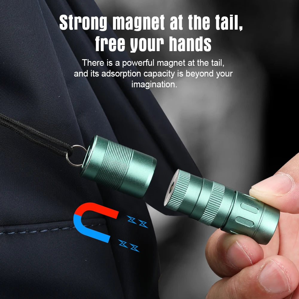 Trustfire MINIE EDC Flashlight with Magnetic LED Rechargeable  Keychain Flashlights Outdoor Tool For Camping Hiking