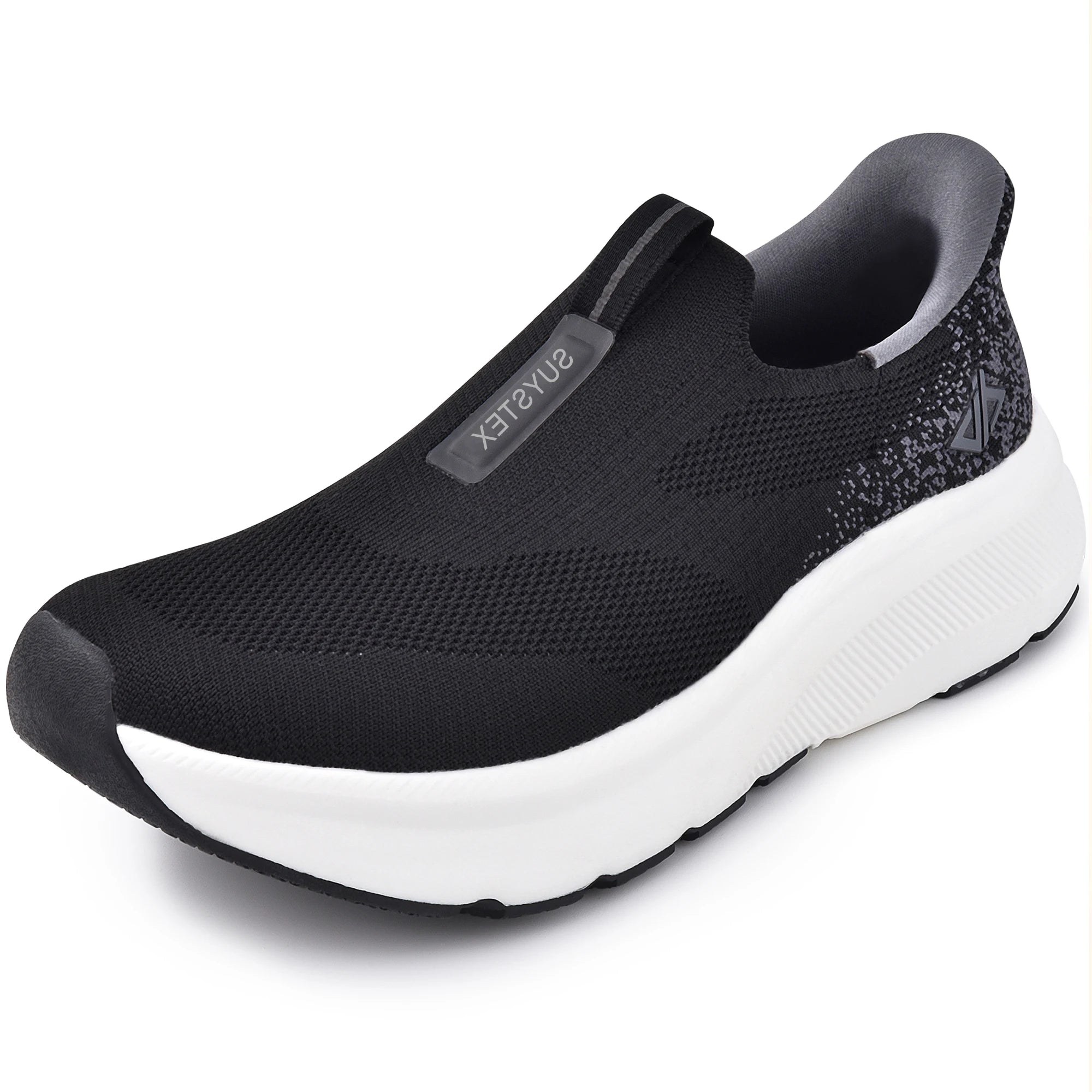Mens Slip in Free up Hands Shoes Wide Toe Box Arch Support Orthopedic Walking Sneakers Cushioned Thick Zero Drop Sole
