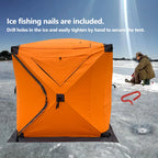 4 Person Ice Fishing Tent, Windproof Insulated Cotton Shelter with Quick Setup, Portable Thickened Warm Winter Tent for Outdoor