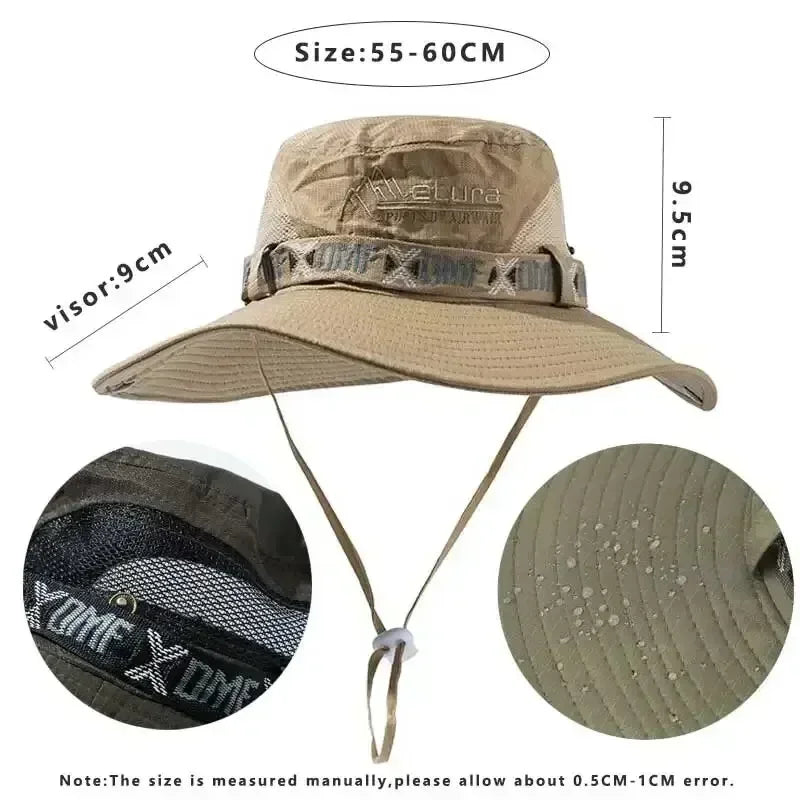 Outdoor Summer Men's Wide Brim Bucket Hat