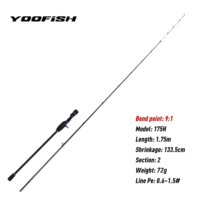 Yoofish ZORO1.45m 1.75m Light Carbon Fishing Rod 145M/H 65g/63g 175H 72g Titanium Tip  Casting Rod