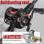 Sougayilang Fishing Rod and Reel Combo Set 1.8~2.1m Carbon Fiber Casting Rod and 7.2:1 Gear Ratio Reel Max Drag 10kg