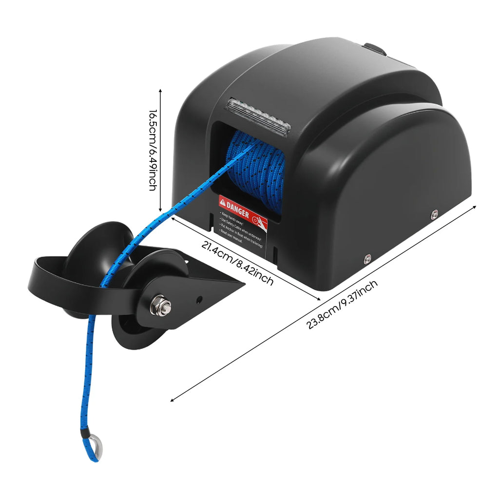 Premium 12V Electric Anchor Winch 45lbs Load 100ft Rope Remote Control Boat Windlass for Boats up to 24ft with Waterproof Design