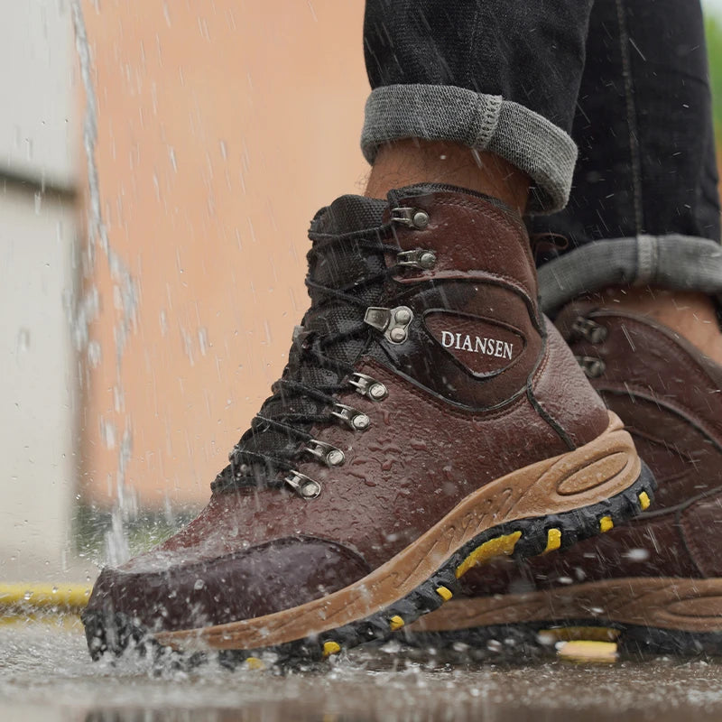 Waterproof Leather Indestructible Men  Outdoor Military Boots Anti-smash Anti-puncture Industrial Shoes