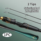 ROLLFISH 2 Tips M/MH Fishing Rod Carbon Fiber Casting & Spinning Rod for Freshwater & Saltwater, High Sensitivity Bass Rod