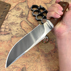 High-hardness portable outdoor straight knife: multi-purpose for camping and tactical hunting.