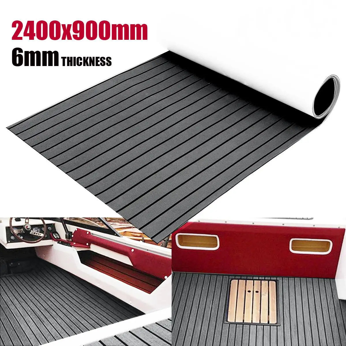 2400x900x6mm Marine Flooring Faux Teak EVA Foam Boat Decking Sheet Yacht Floor Carpet Mat Pad Boat Accessories