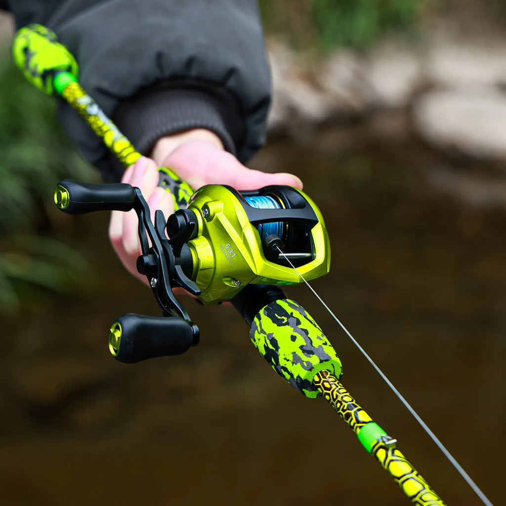Sougayilang 1.68m/1.8m M Power Baitcasting Fishing Rod Reel Combo 30 Ton Carbon Fiber 6.3:1 Gear for Freshwater Bass Fishing