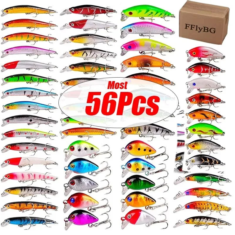 Fishing Lures Set Crankbait Tackle Hard Bait Kit Artificial Minnow Popper Pencil Swing Swimbait Wobblers