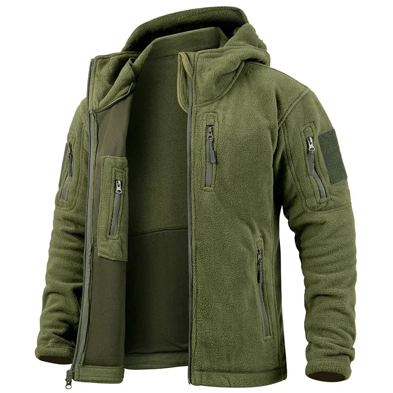 Men's Hunting Full Zip Multi-Pockets Fleece Jacket
