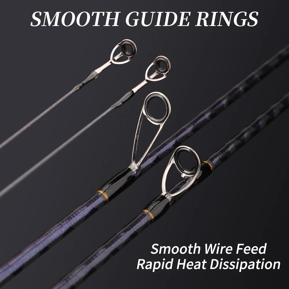 ROLLFISH Ultra Light Carbon Fiber Spinning & Casting Fishing Rod, UL Power Freshwater for Trout Bass with Sensitive Tip