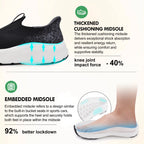 Mens Slip in Free up Hands Shoes Wide Toe Box Arch Support Orthopedic Walking Sneakers Cushioned Thick Zero Drop Sole