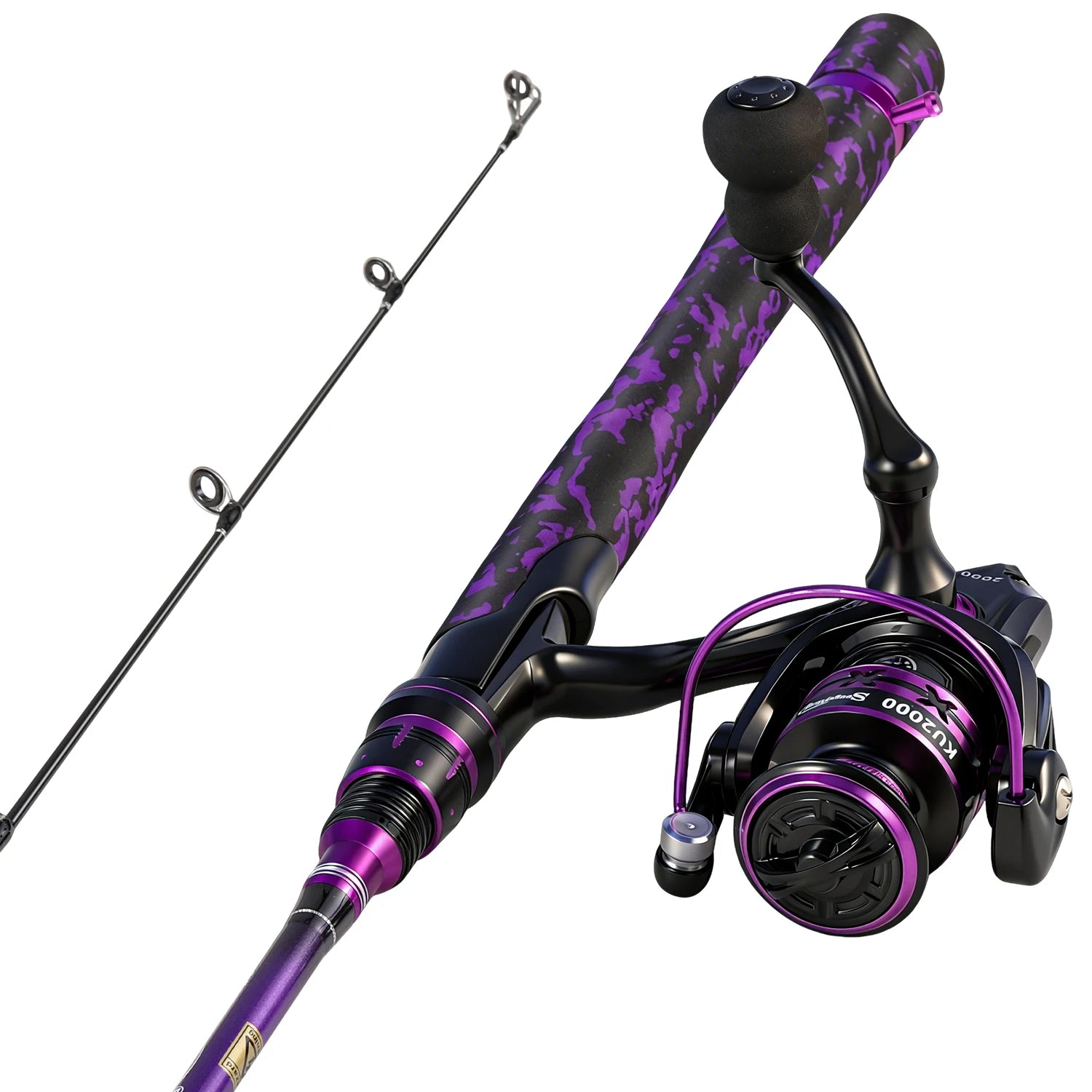 Sougayilang Spinning Fishing Rod and Reel Combo Kit with Line Lure Hooks Complete Fishing Gear Set for Freshwater Bass