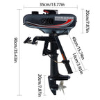 2 Stroke 3.5HP Boat Motor Boat Thrusters Outboard Motor Propeller CDI Ignition System Short Shaft 10km/h