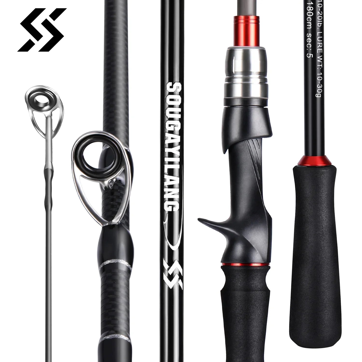 Sougayilang Lure Fishing Rod 1.8m 2.1m Spinning  Bait Casting Rod Carbon Fiber EVA Handle Fishing Pole