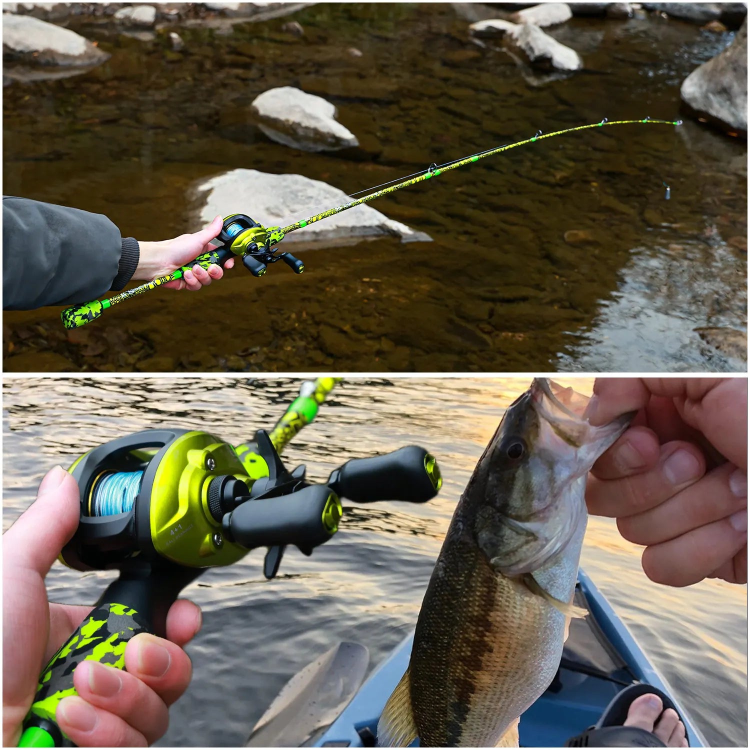 Sougayilang 1.68m/1.8m M Power Baitcasting Fishing Rod Reel Combo 30 Ton Carbon Fiber 6.3:1 Gear for Freshwater Bass Fishing