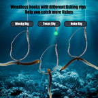25-100Pcs Weedless Drop Shot Hooks Wacky Rig Worm Hook Sea Bass Fishing Tackle for Soft Lure