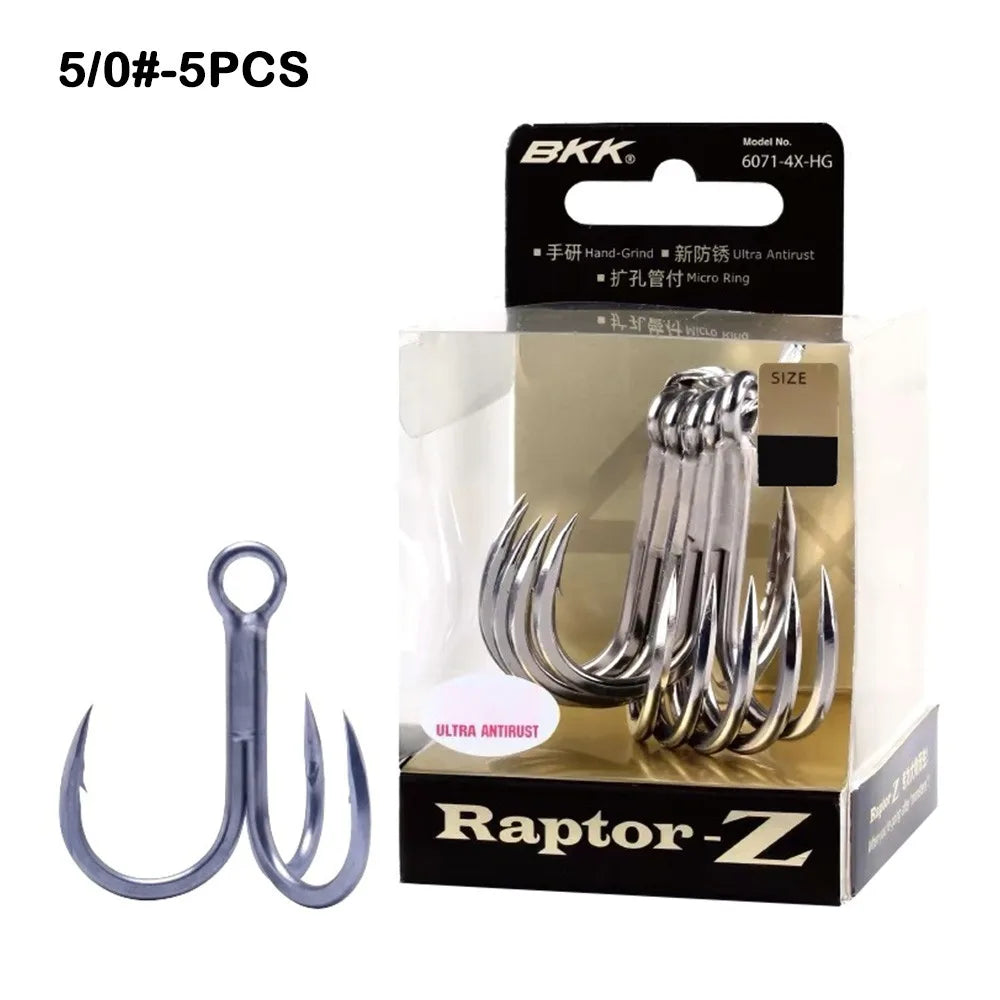 5/6/7/8PCS 4X Intensify Anti-rust  Super Sharp Fishhooks Treble Fishing Hooks  High Carbon Steel Matte  Hooks Fishing Tackle