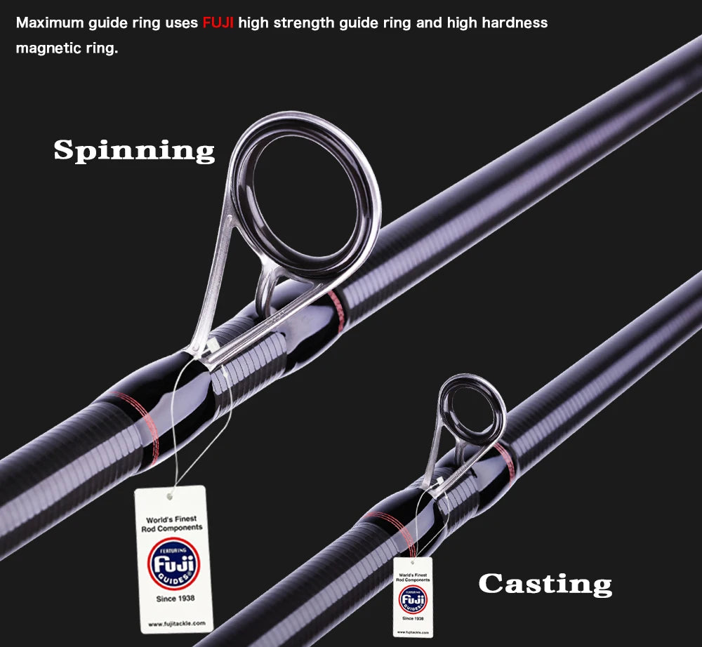 BIUTIFU PHISHGER Traveller Fuji Spinning Bait Casting Lure Bass Fishing Rods 1.8m~3.0m Carbon Ultralight Fast Pole With Tube Bag