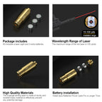 9MM Optics Cartridge Red Dot Laser Bore Brass 9MM Bore Boresighter For Pistol Rifle Scope Hunting Accessories 6 battery