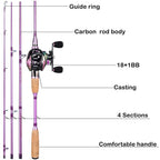 Sougayilang 2.1m Fishing Rod and Reel Combo 18+1BB High Speed 4 Section 7.2:1 Ultralight Carbon Fiber Casting Rod Fishing Kits