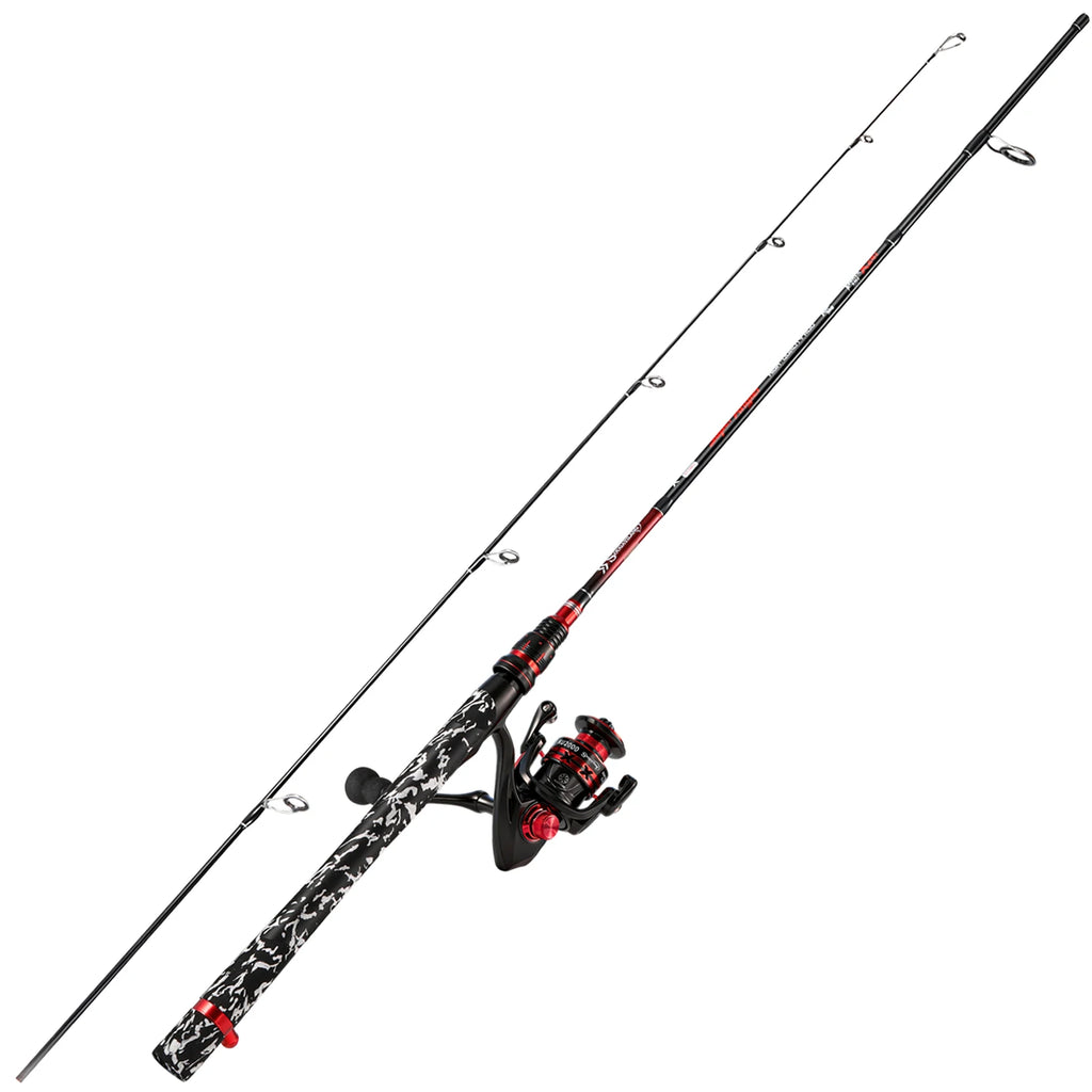 Sougayilang Spinning Fishing Rod and Reel Combo Kit with Line Lure Hooks Complete Fishing Gear Set for Freshwater Bass