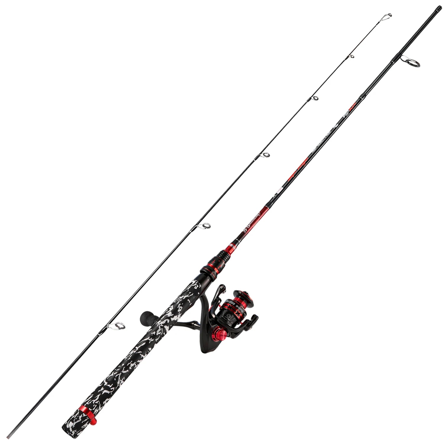 Sougayilang Spinning Fishing Rod and Reel Combo Kit with Line Lure Hooks Complete Fishing Gear Set for Freshwater Bass