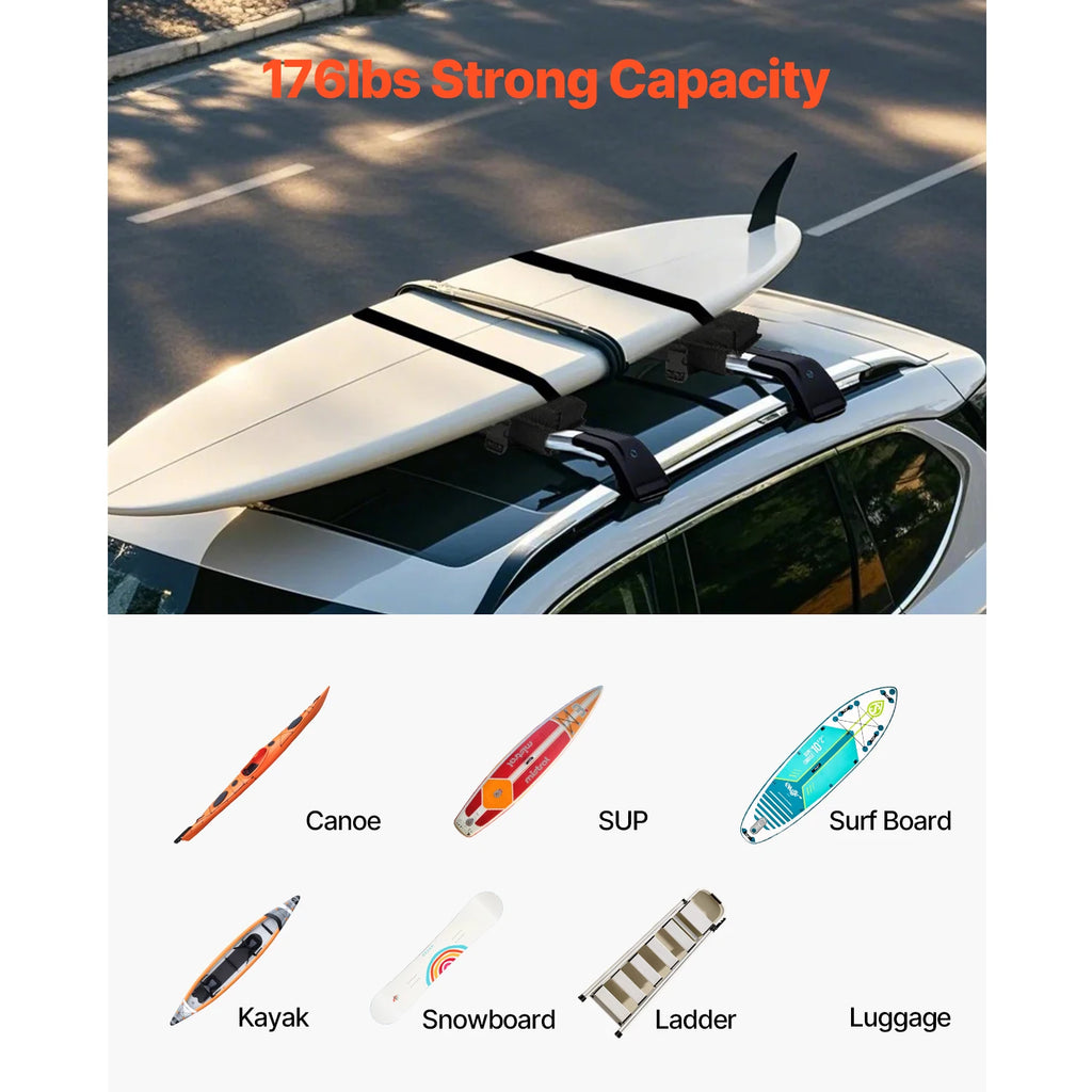 SucceBuy 30 inch Soft Roof Rack Pad Universal Car Roof Rack Pad for Kayak Carrier SUP Canoe Snowboard