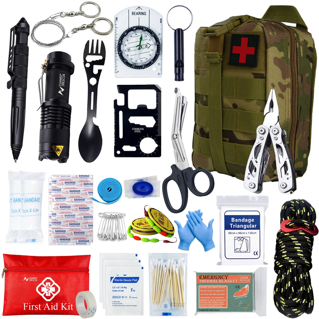 Tactical First Aid Kit In The Car Acessories Survival Kits Camping Equipments Medical Bag Self-defense EDC Pouch